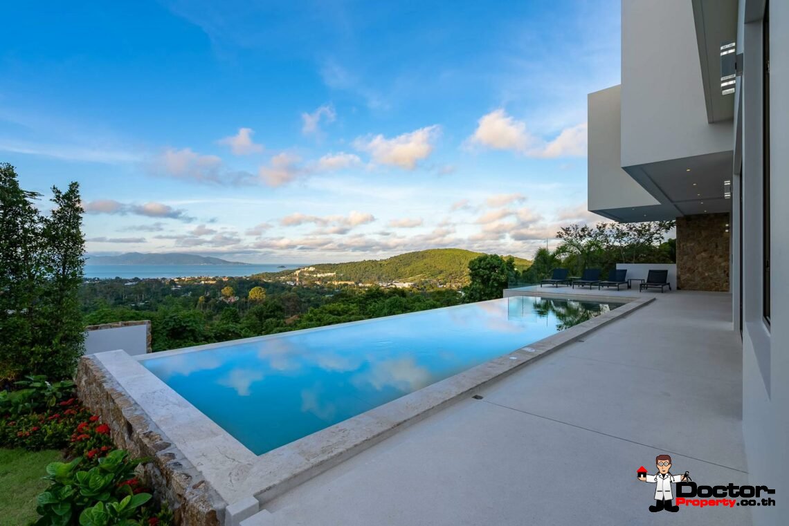 New 3 Bedroom Pool Villa with Sea View – Bo Phut, Koh Samui – For Sale